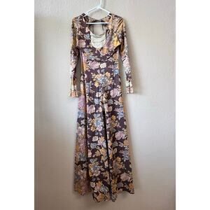Vintage 60s Susie Craig Bill Herman boho hippie maxi long sleeve dress size S